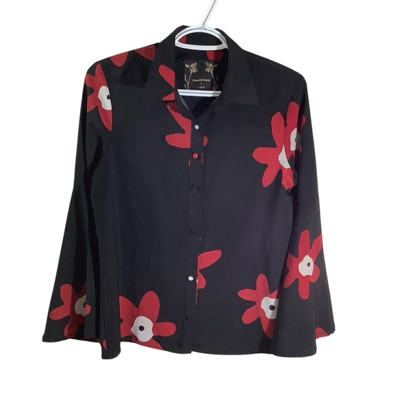 Oscar de la Renta Tops - Olmos & Flores x LOB Black and Red Floral Women's Top